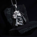 Oxidized Sterling Silver Skull Necklace - Handmade Men's Jewelry