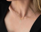 Solid Gold Angel Wing Necklace: 10K-18K Gold Pendant