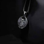 Sterling Silver Owl Pendant Necklace: Open Wings, Night Bird Jewelry