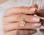 Sterling Silver Lesbian Heart Necklace: LGBT Pride Jewelry