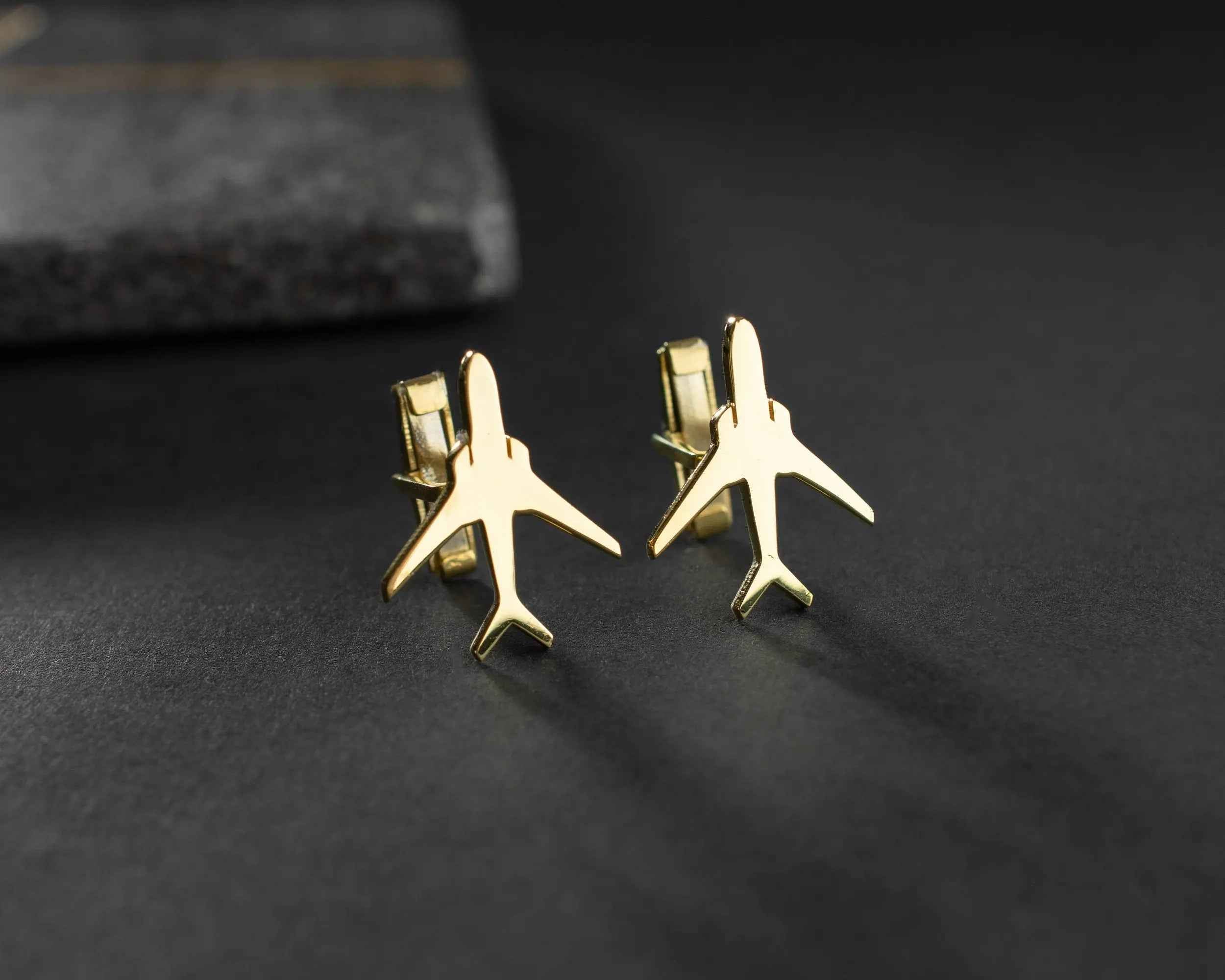 Sterling Silver Airplane Cufflinks, Groom Wedding Gift