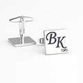 Engraved Sterling Silver Infinity Cufflinks: Personalized Wedding Groomsmen Gift   Charmora Jewelry