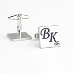 Engraved Sterling Silver Infinity Cufflinks: Personalized Wedding Groomsmen Gift   Charmora Jewelry
