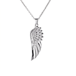 Guardian Angel Wing Feather Pendant Necklace  Necklace  Charmora Jewelry