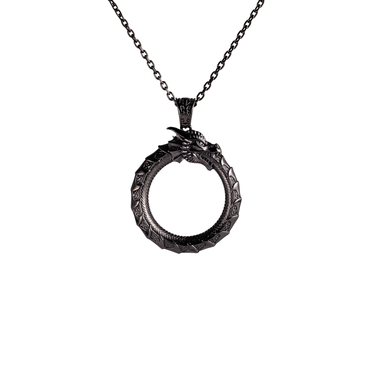 Ouroboros Dragon Eternal Cycle Necklace  Necklace  Charmora Jewelry