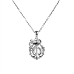 Nautical Anchor Serpent Coiled Necklace  Necklace  Charmora Jewelry