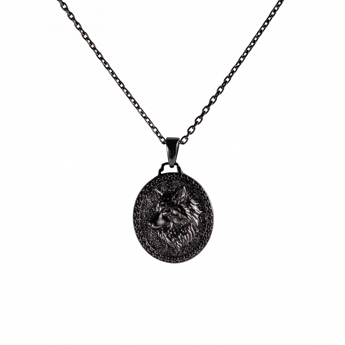 Wolf Guardian Medallion Necklace  Necklace  Charmora Jewelry