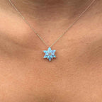 Opal Lotus Flower Necklace: Rose Gold Sterling Silver