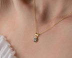 Sterling Silver Evil Eye Necklace: Protective Amulet Pendant