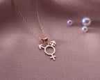 Sterling Silver Transgender Symbol Necklace: Pride LGBT Jewelry