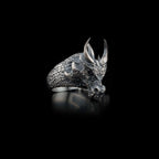 Sterling Silver Dragon Ring: Viking Fantasy Unisex Band   Charmora Jewelry