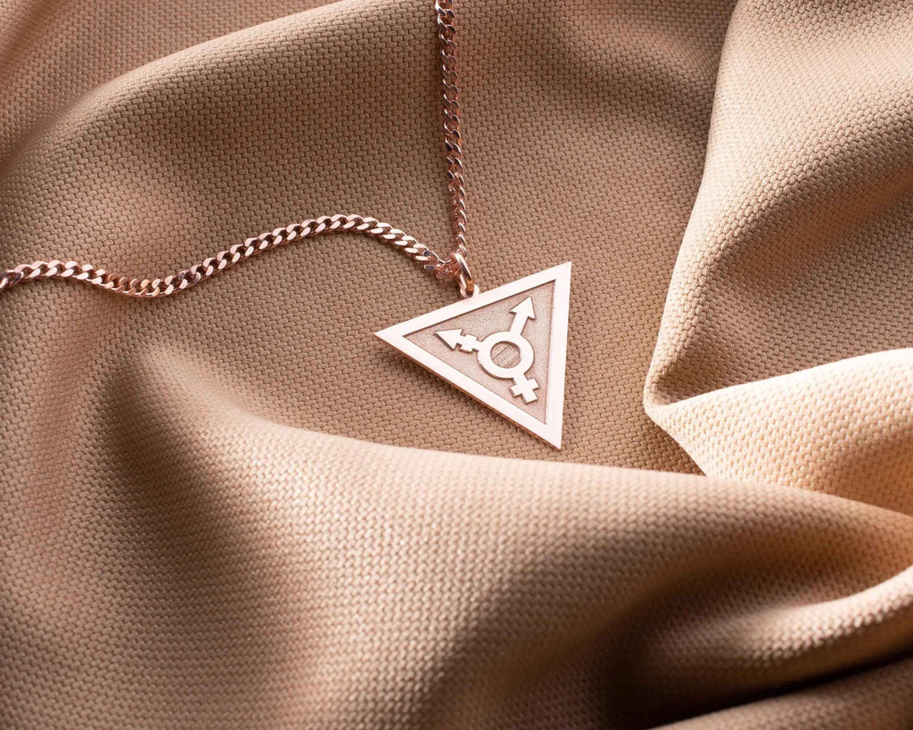 Sterling Silver Transgender Symbol Necklace: LGBT Pride Jewelry