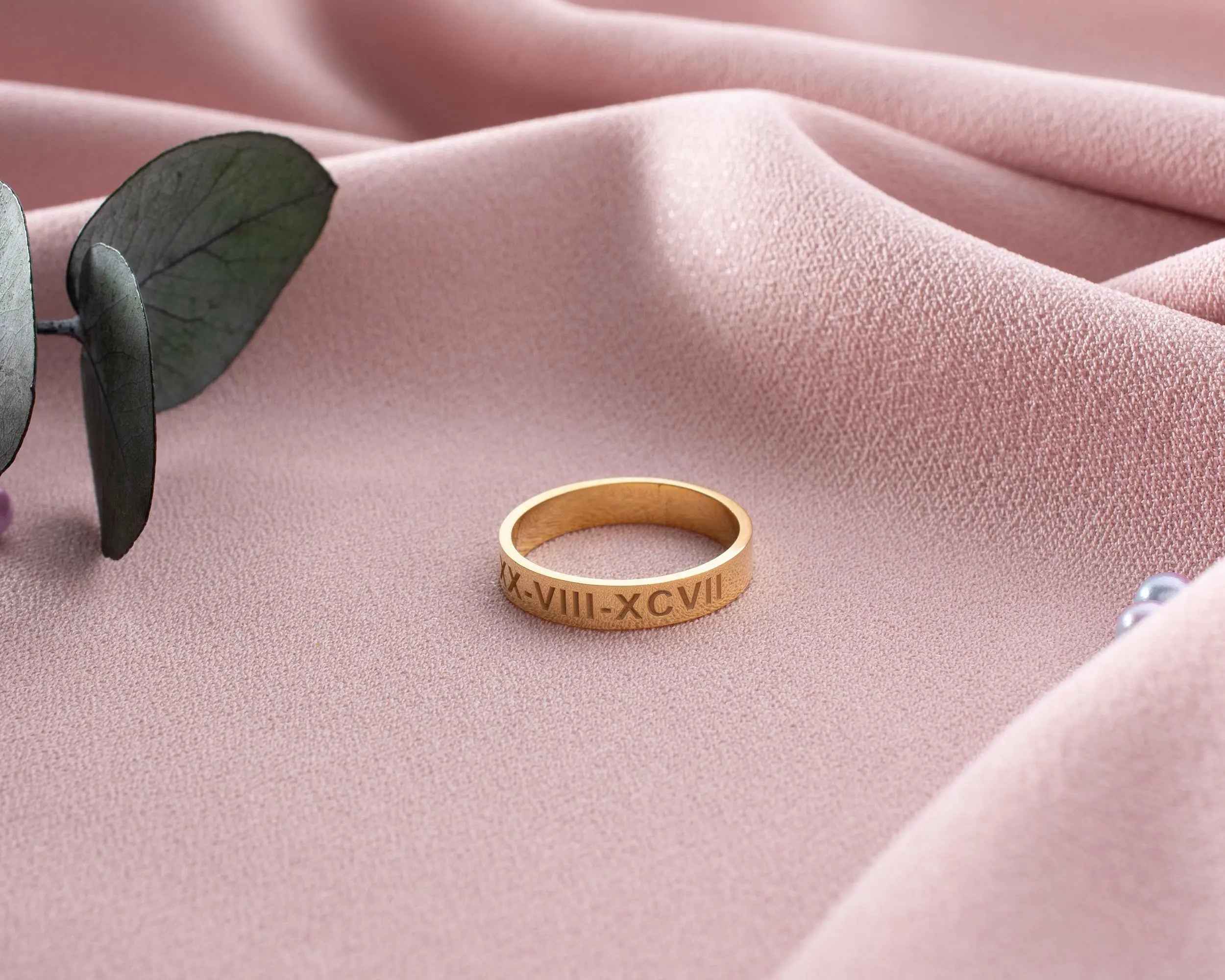 Personalized Sterling Silver Roman Numeral Ring, Anniversary Gift