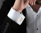 Engraved Initial Cufflinks: 925 Sterling Silver Groomsmen Gift
