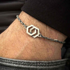 Sterling Silver Geometric Bracelet: Minimal Modern Chain Jewelry