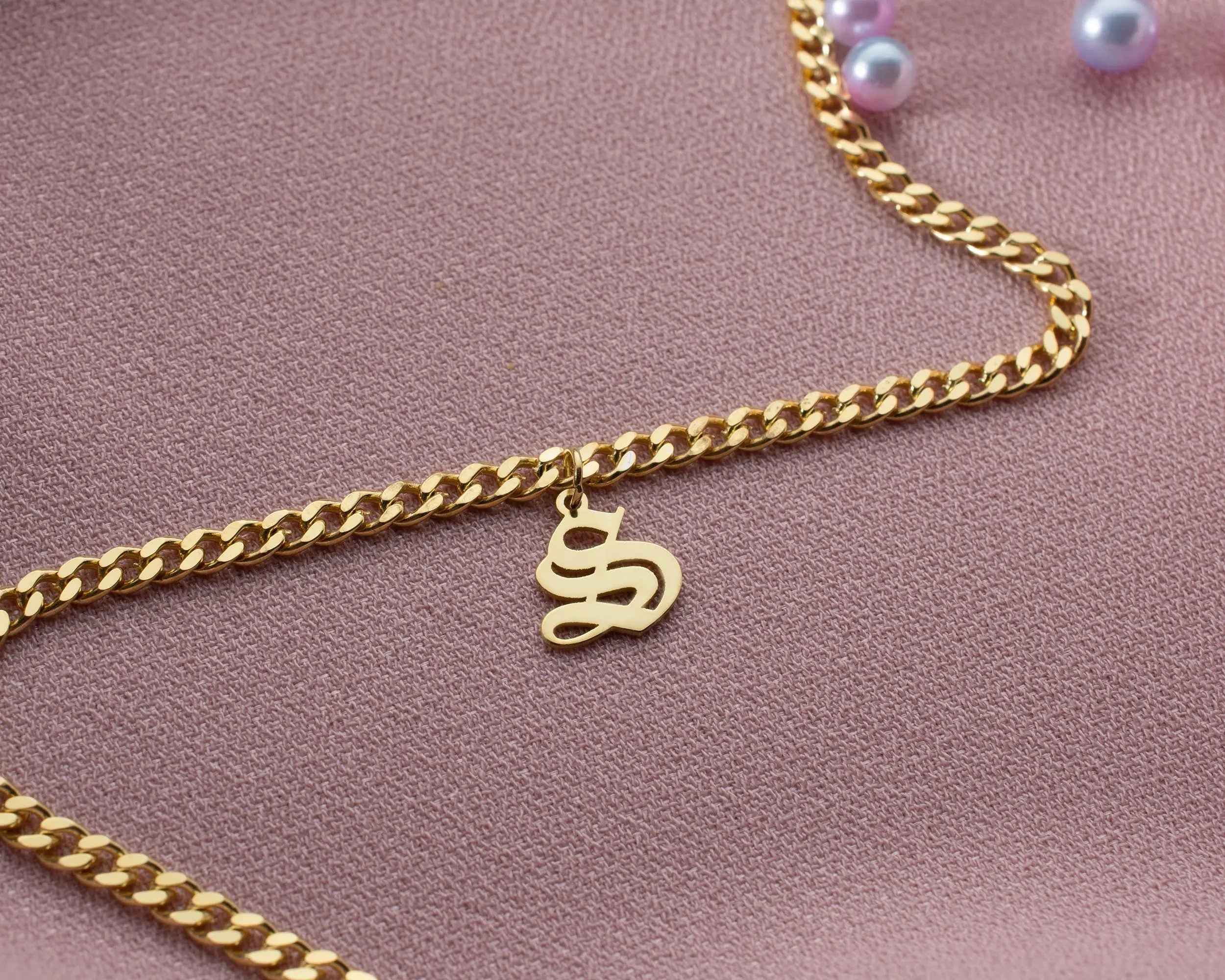 Personalized Initial Anklet: Sterling Silver Custom Letter Jewelry