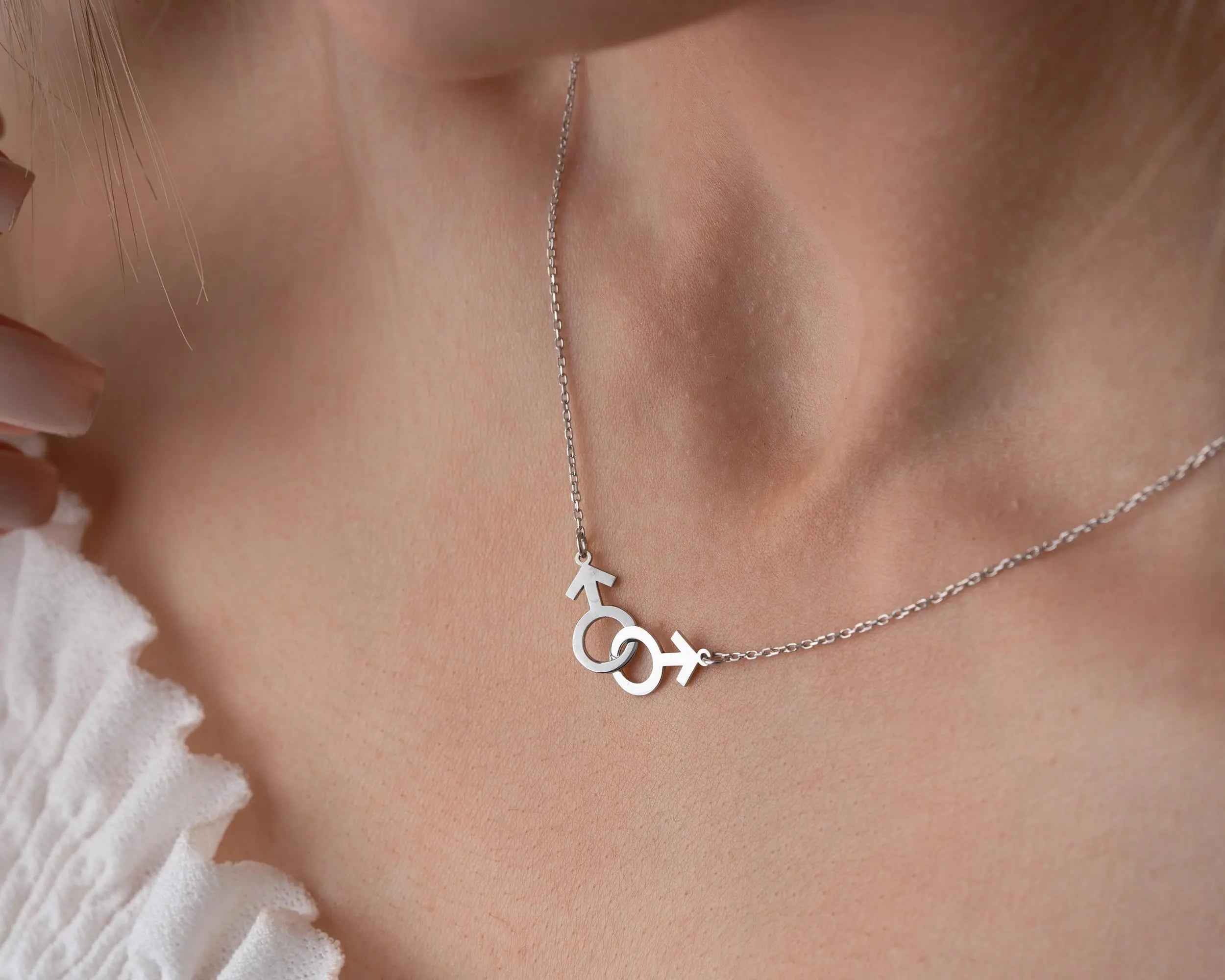 Sterling Silver Gay Pride Necklace: LGBT Jewelry Gift