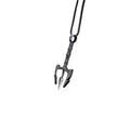 Oxidized Sterling Silver Trident Necklace: Poseidon Spear Pendant   Charmora Jewelry