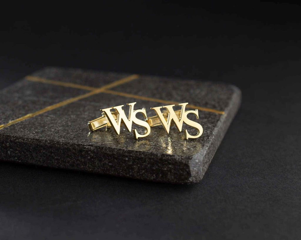 Personalized Initial Cufflinks: 925 Sterling Silver Custom Engraved