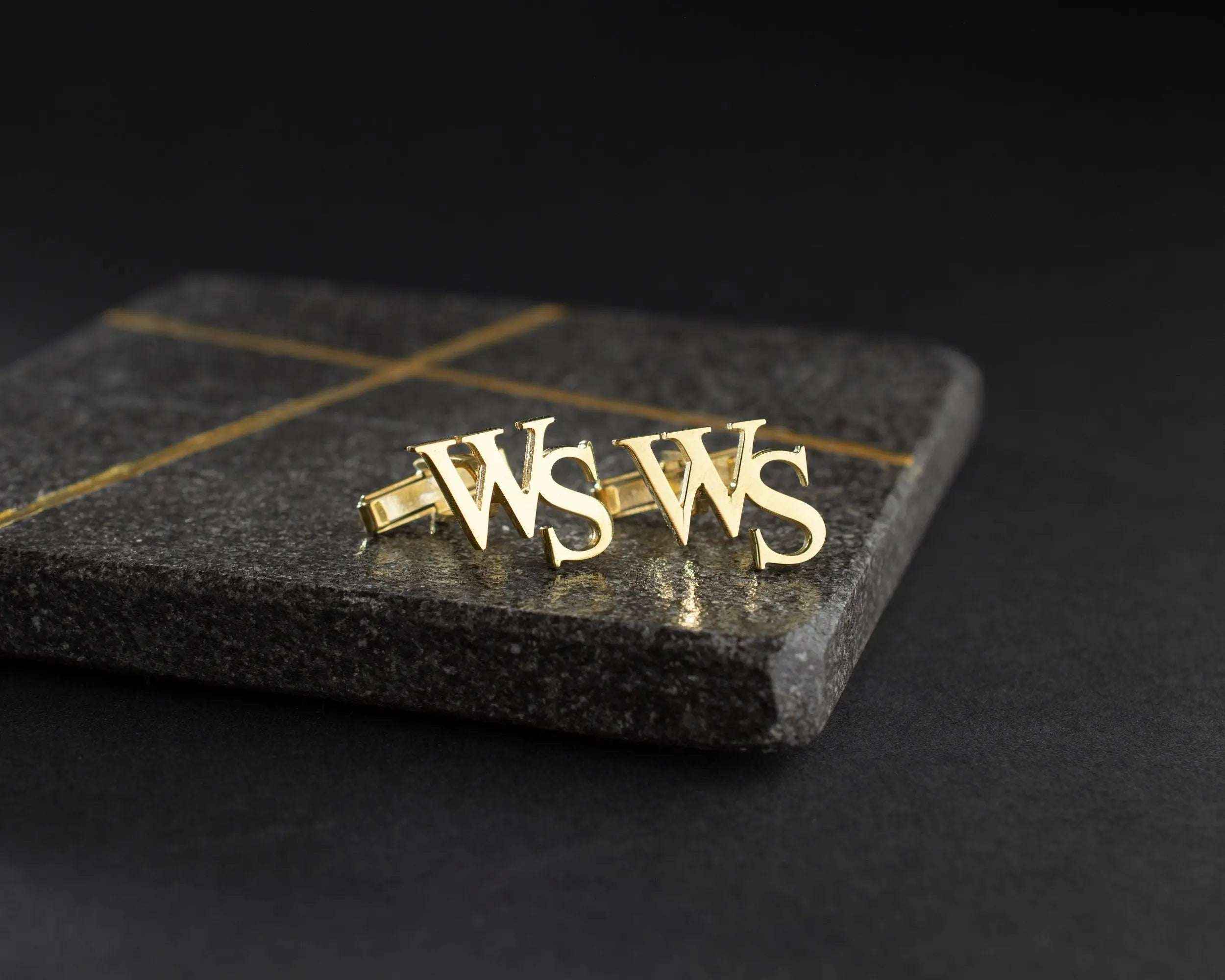 Personalized Initial Cufflinks: 925 Sterling Silver Custom Engraved