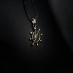 Sterling Silver Nautical Ship Wheel Necklace Gold Pendant   Charmora Jewelry