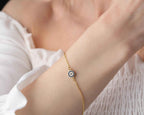 Sterling Silver Blue Evil Eye Bracelet, Spiritual Protection Jewelry