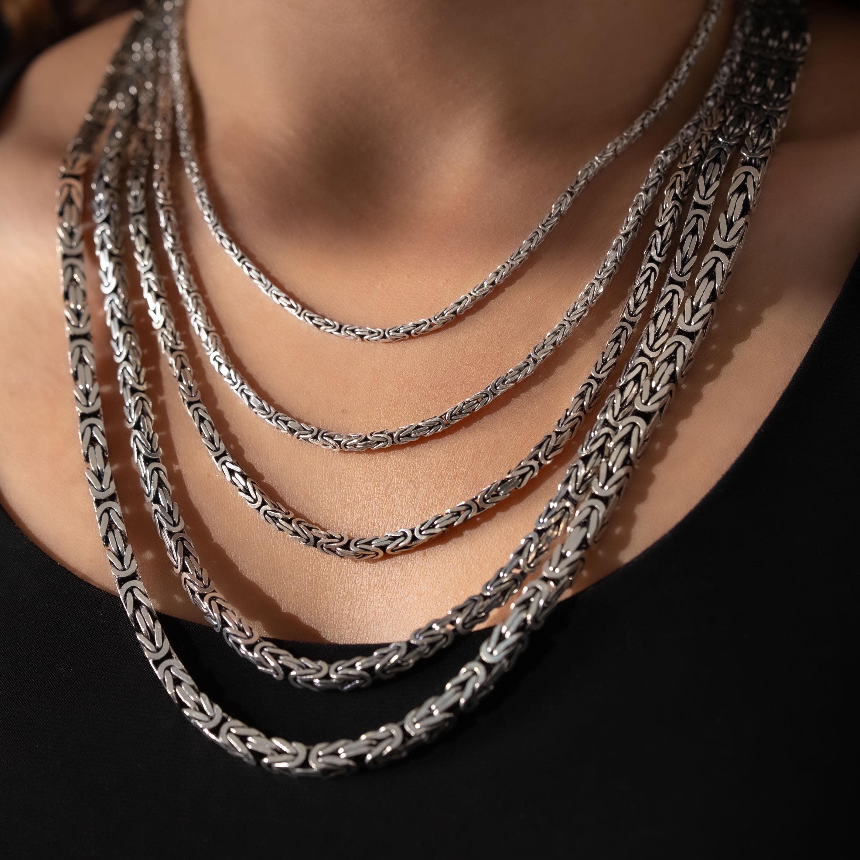 Byzantine Square Chain  Necklace  Charmora Jewelry