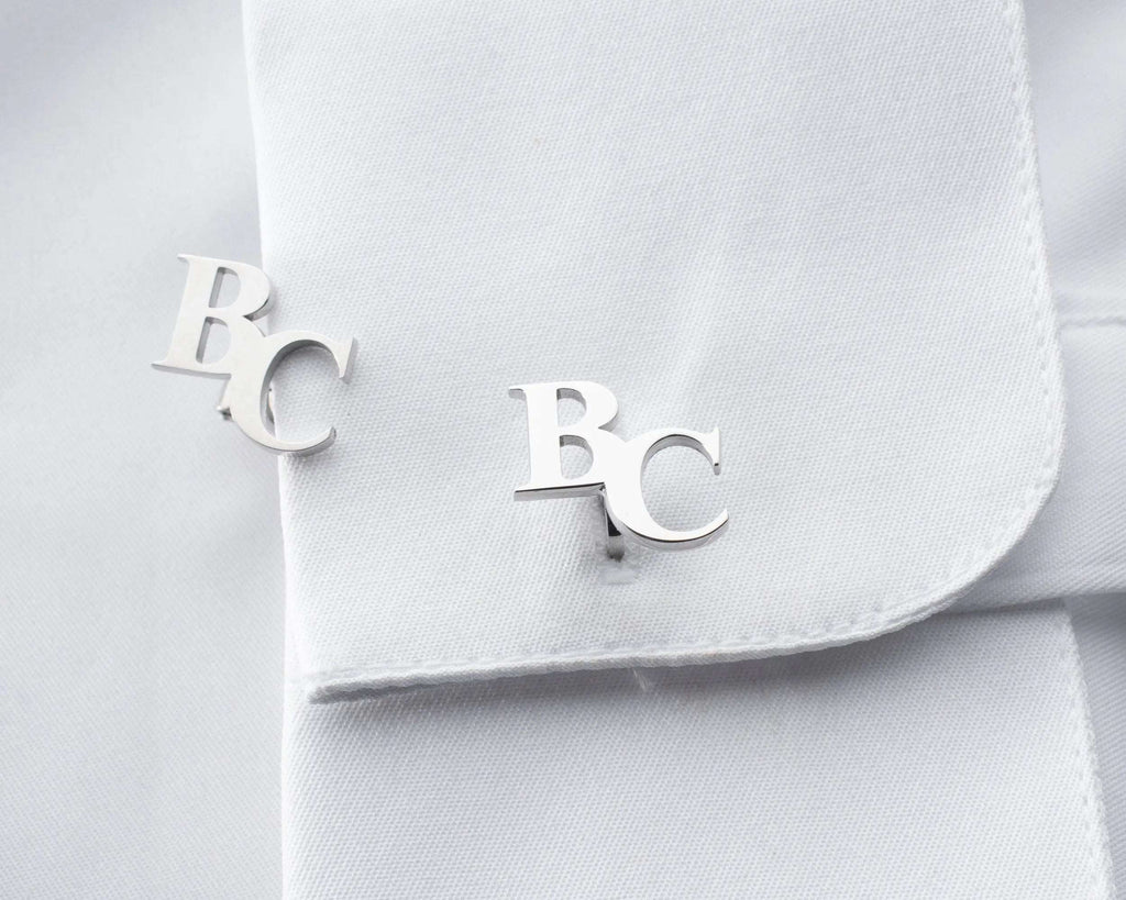 Personalized Sterling Silver Cufflinks, Groom Wedding Gift   Charmora Jewelry