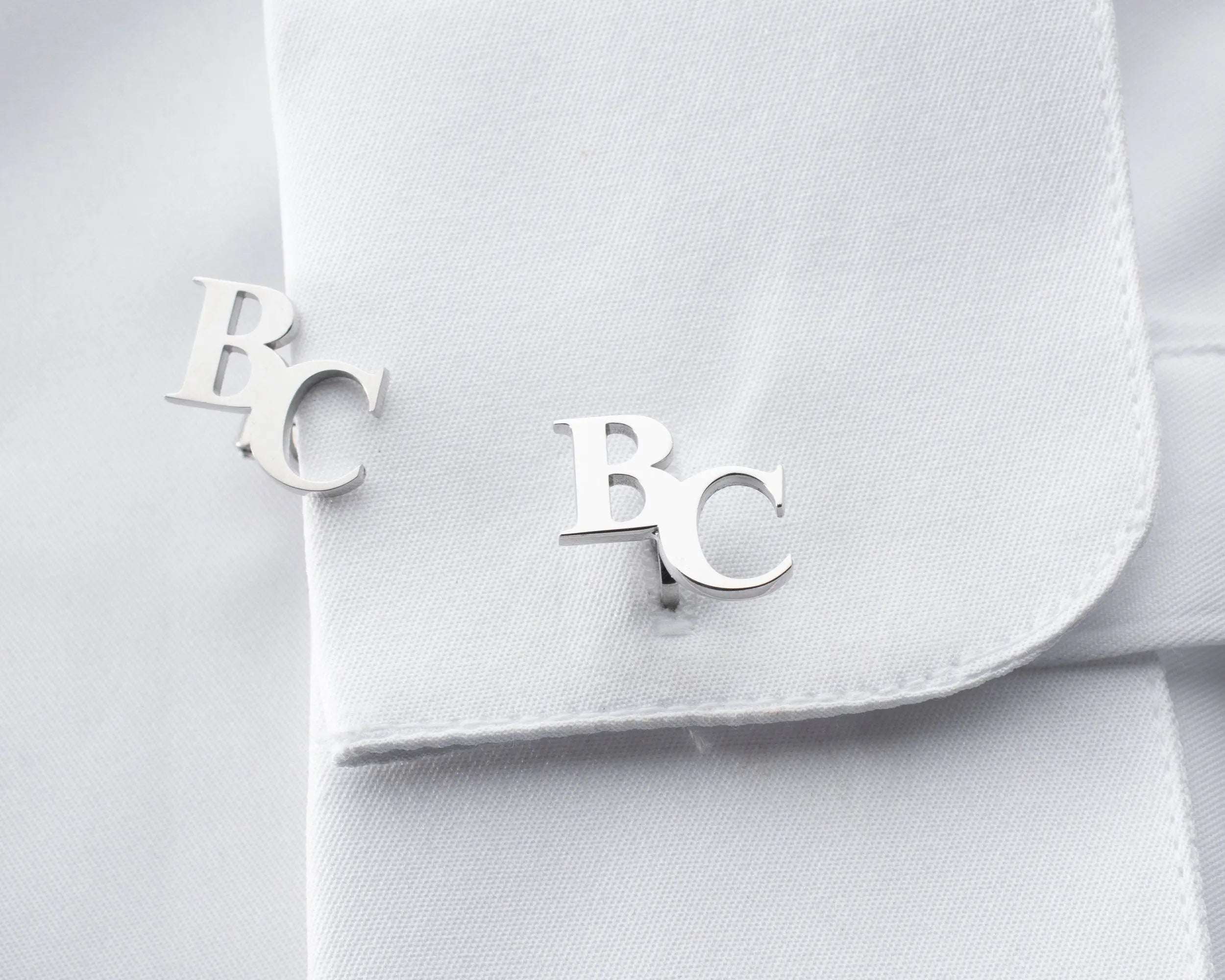 Personalized Sterling Silver Cufflinks, Groom Wedding Gift   Charmora Jewelry