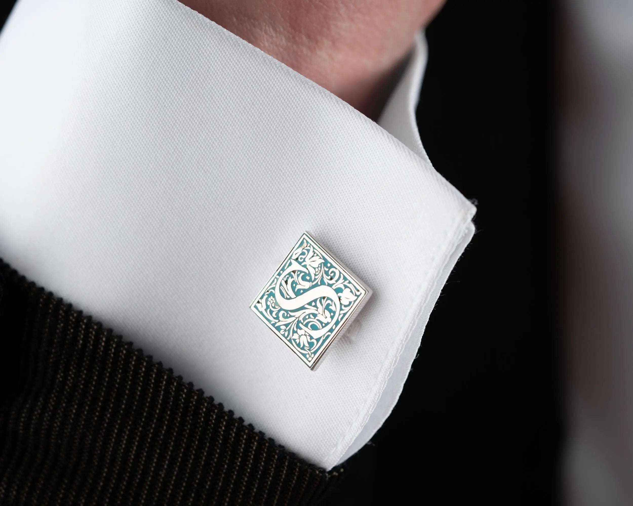 Personalized Initial Cufflinks: Engraved Sterling Silver Groomsmen Gift