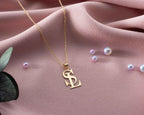 Sterling Silver Two Initial Necklace: Personalized Letter Pendant