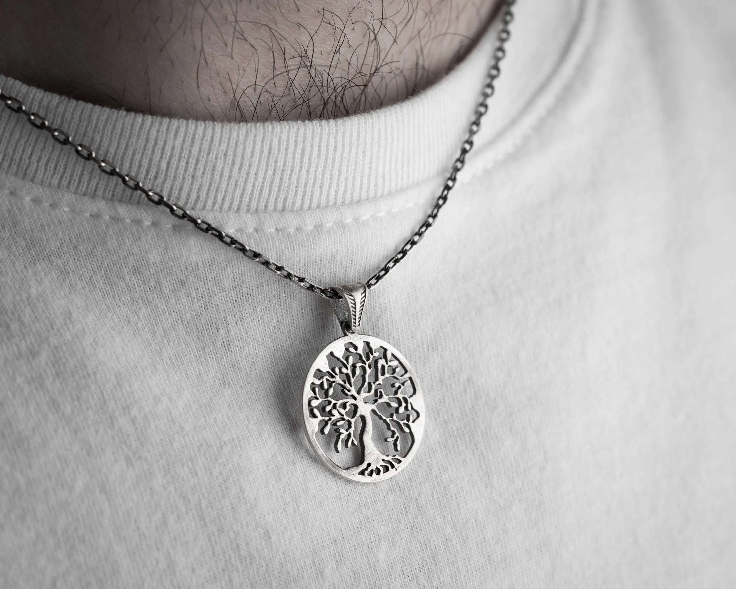 tree of life necklace with Scandinavian Yggdrasil silver pendant