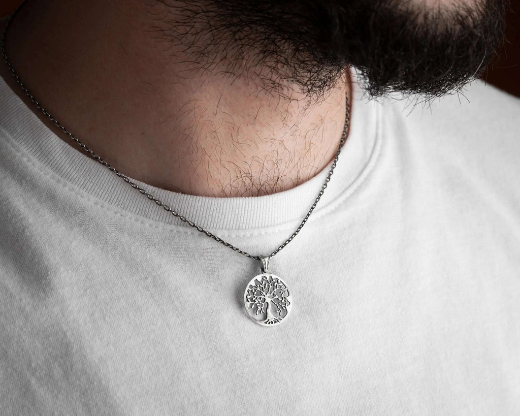 oxidized silver tree of life necklace