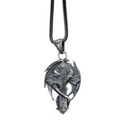 925 Silver Dragon Cross Necklace | Handmade Gothic Faith Men Jewelry