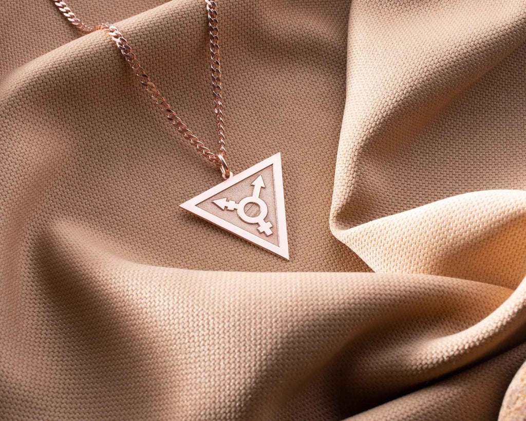 Sterling Silver Transgender Symbol Necklace: LGBT Pride Jewelry