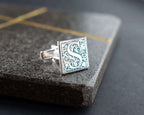 Personalized Initial Cufflinks: Engraved Sterling Silver Groomsmen Gift