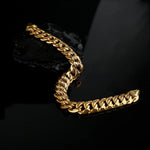Gold Tone Curb Chain Men’s Bracelet 925 Silver, Gift for Him   Charmora Jewelry