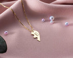 Engraved Broken Heart Necklace: Sterling Silver Couple Necklace