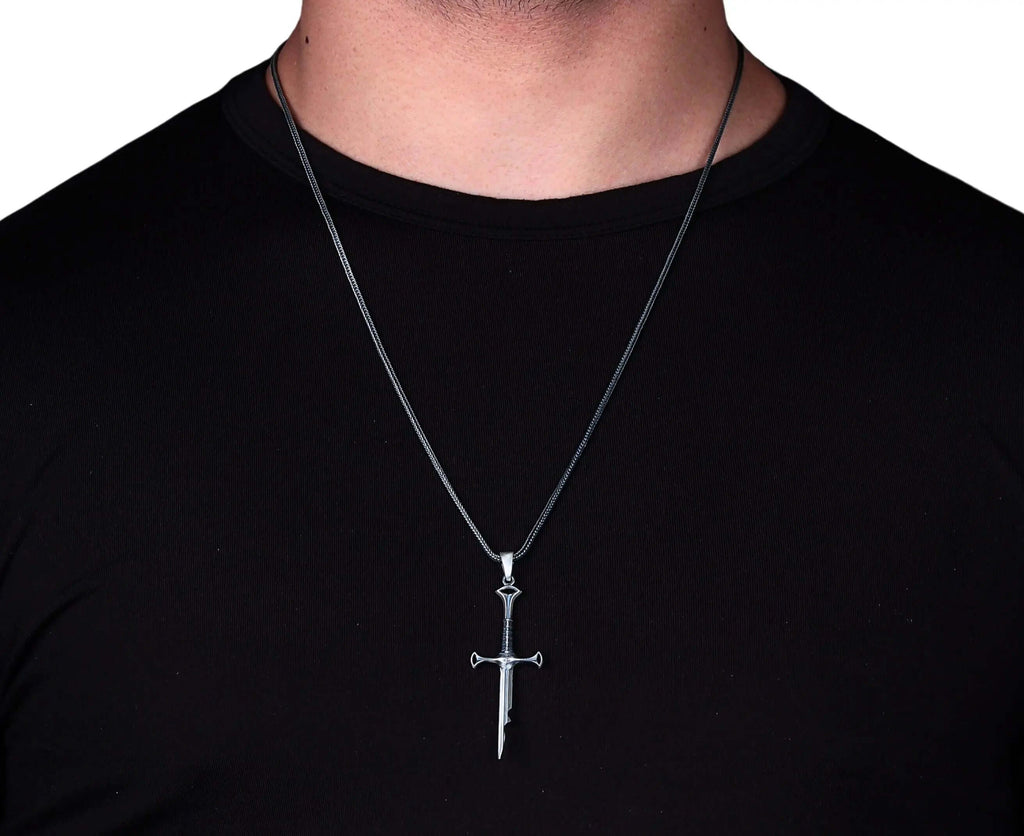925 Silver Sword Necklace Handmade Warrior Pendant   Charmora Jewelry