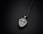 Sterling Silver Cross Necklace: Oxidized Christian Pendant   Charmora Jewelry