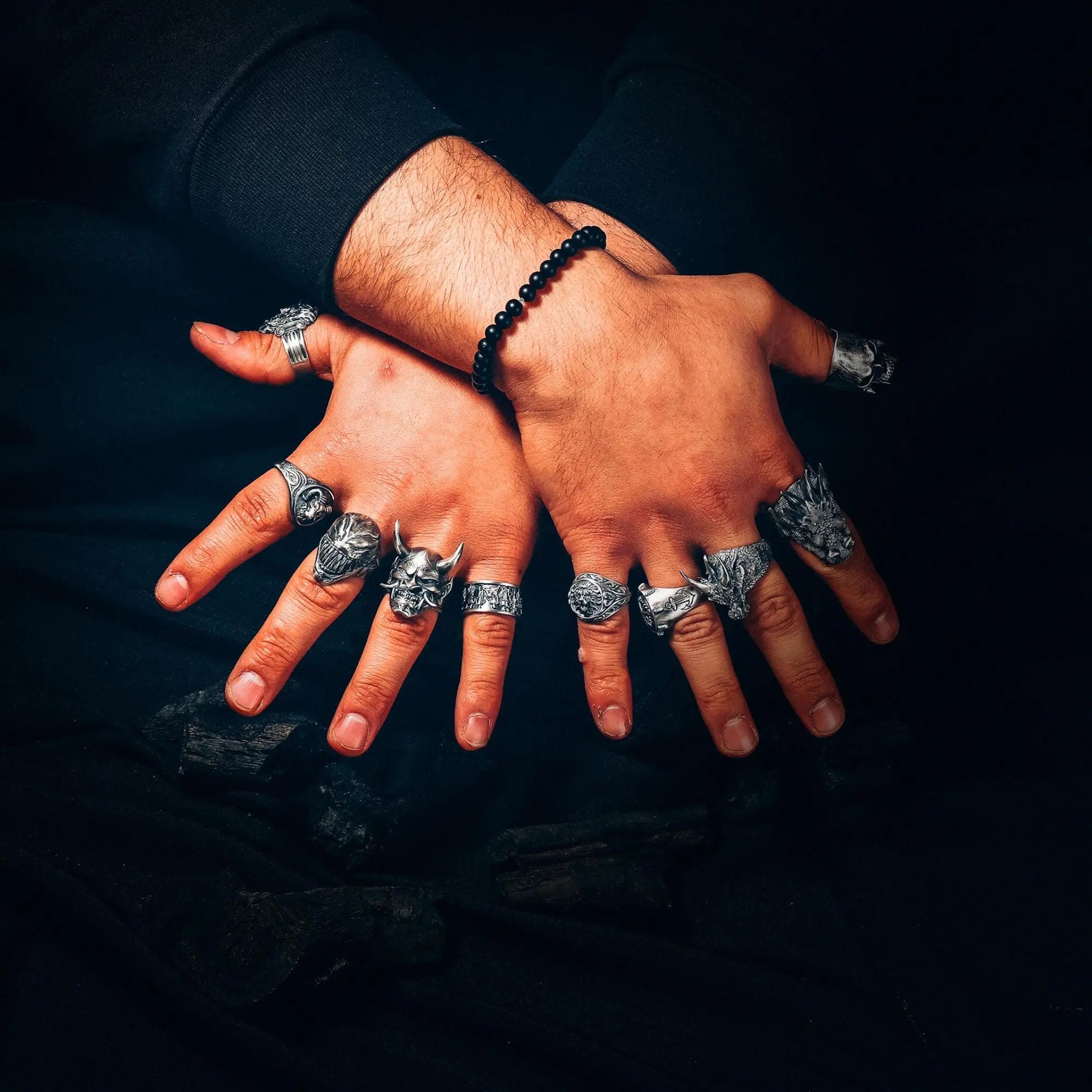 Bague Tête de Mort en Argent Sterling : Zircon Turquoise Bijoux Gothiques pour Homme