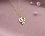 Gold Venus Symbol Necklace: Feminist Jewelry, Girl Power