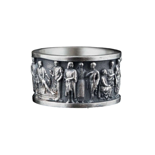 Ancient Roman Senator Ring: 925 Sterling Silver, Roman Empire Jewelry   Charmora Jewelry