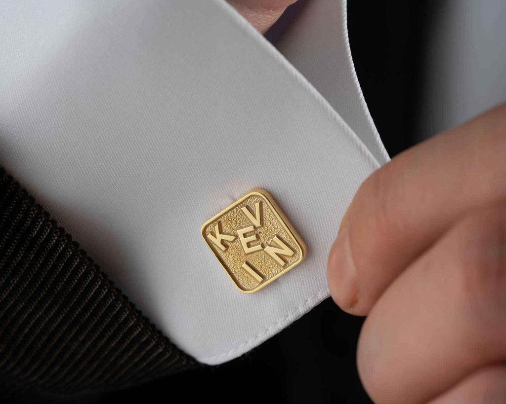 Personalized Sterling Silver Cufflinks – Engraved Name, Groom Gift