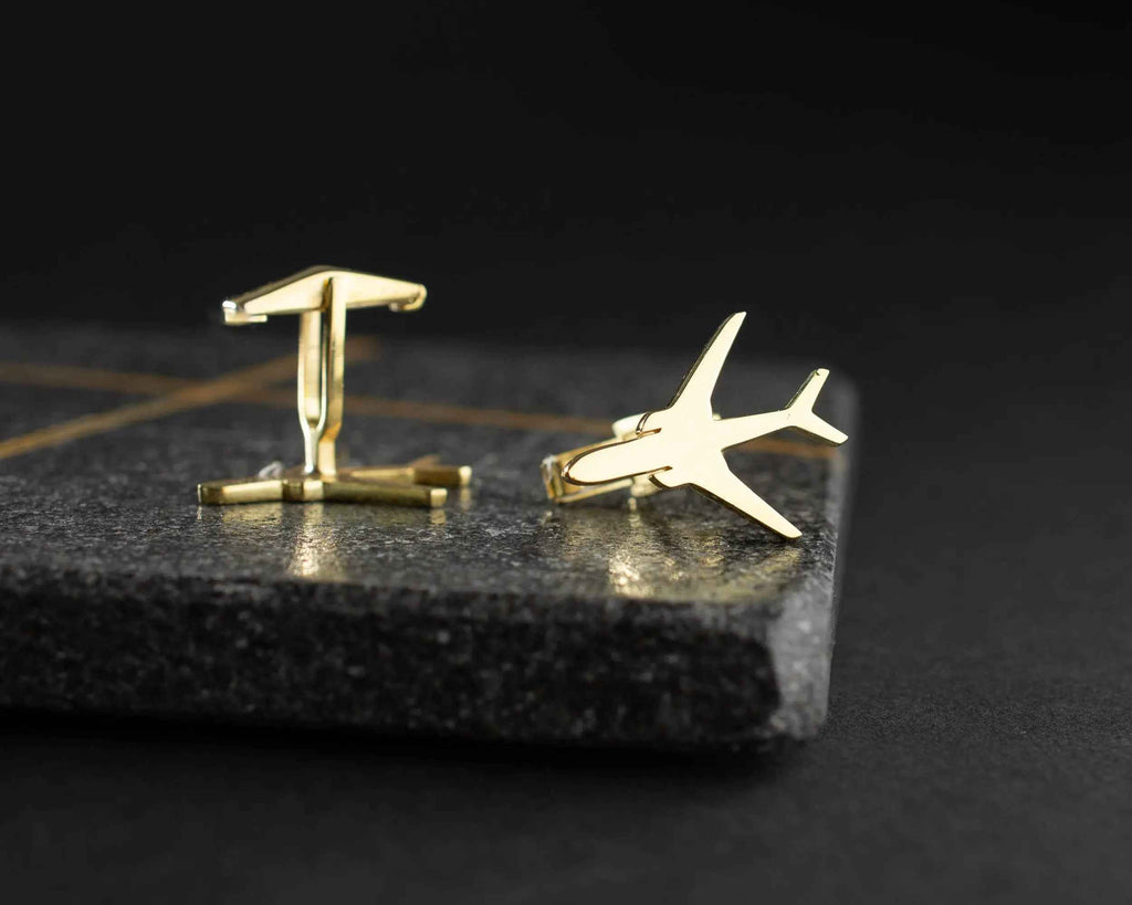 Sterling Silver Airplane Cufflinks, Groom Wedding Gift