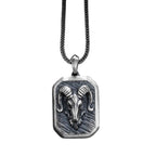 Sterling Silver Ram Necklace: Aries Zodiac Pendant, Birthday Gift