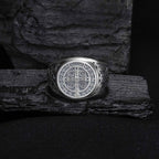 Sterling Silver St Benedict Medal Ring: Religious Signet Jewelry