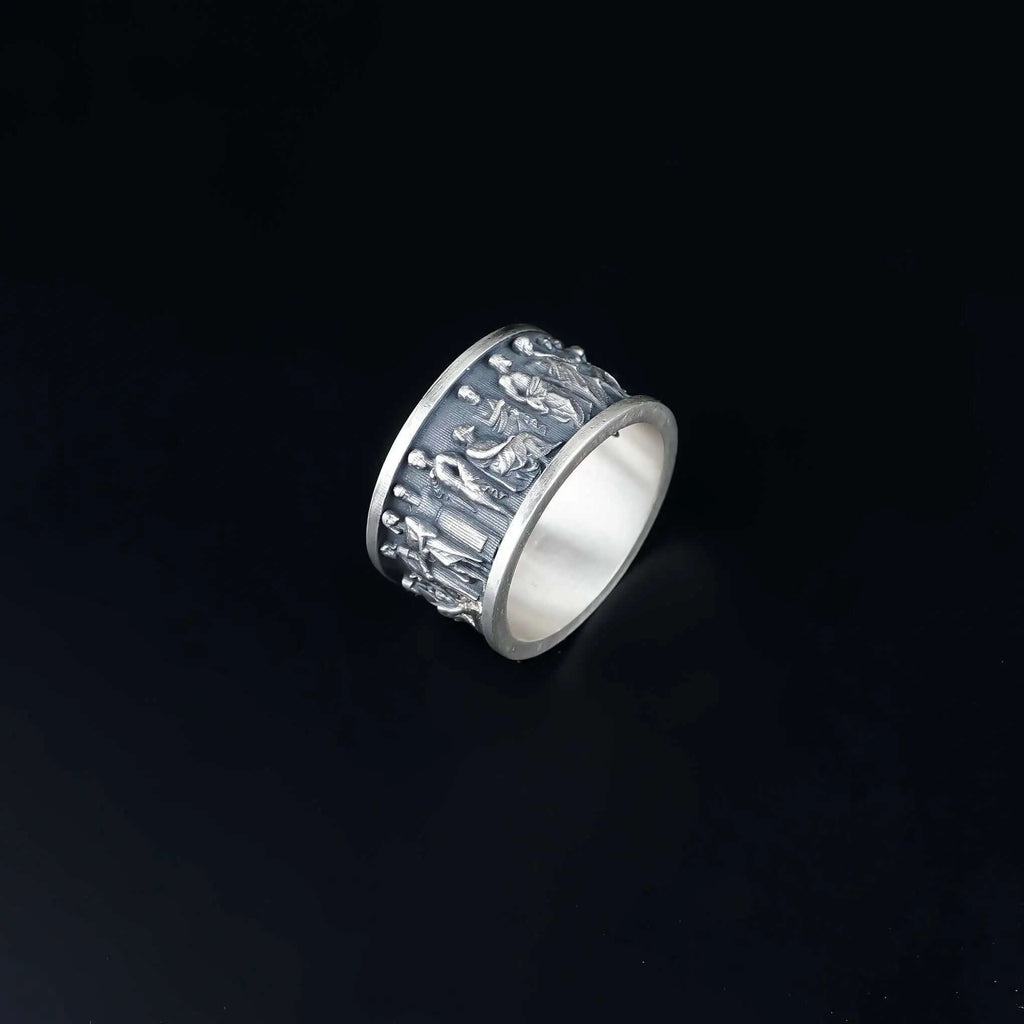 Ancient Roman Senator Ring: 925 Sterling Silver, Roman Empire Jewelry   Charmora Jewelry