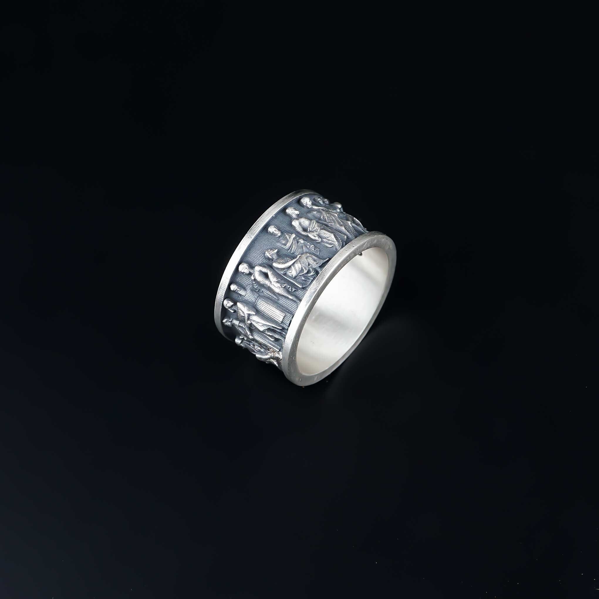 Ancient Roman Senator Ring: 925 Sterling Silver, Roman Empire Jewelry