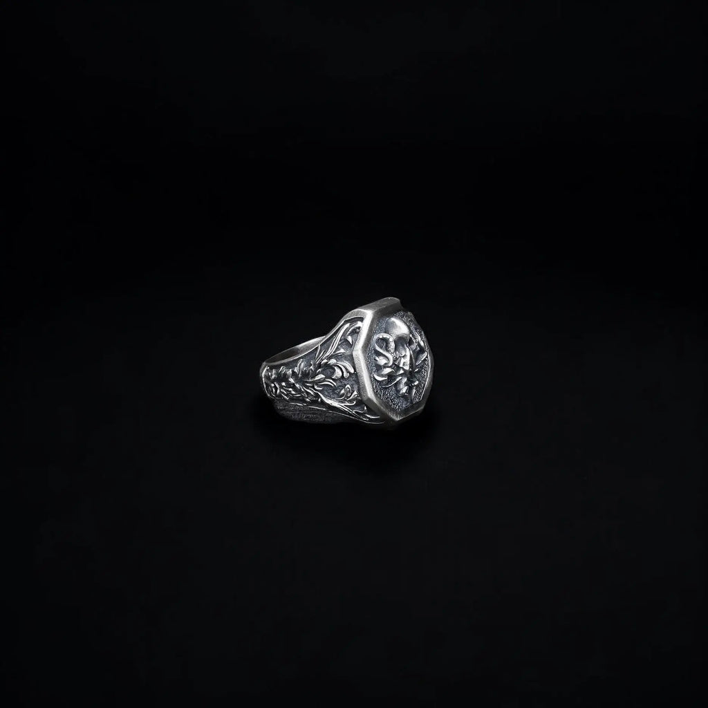 Octopus Men's Silver Ring, Lovecraft Cthulhu Statement Ring, Nautical Jewelry, Mythical Creature Gift   Charmora Jewelry